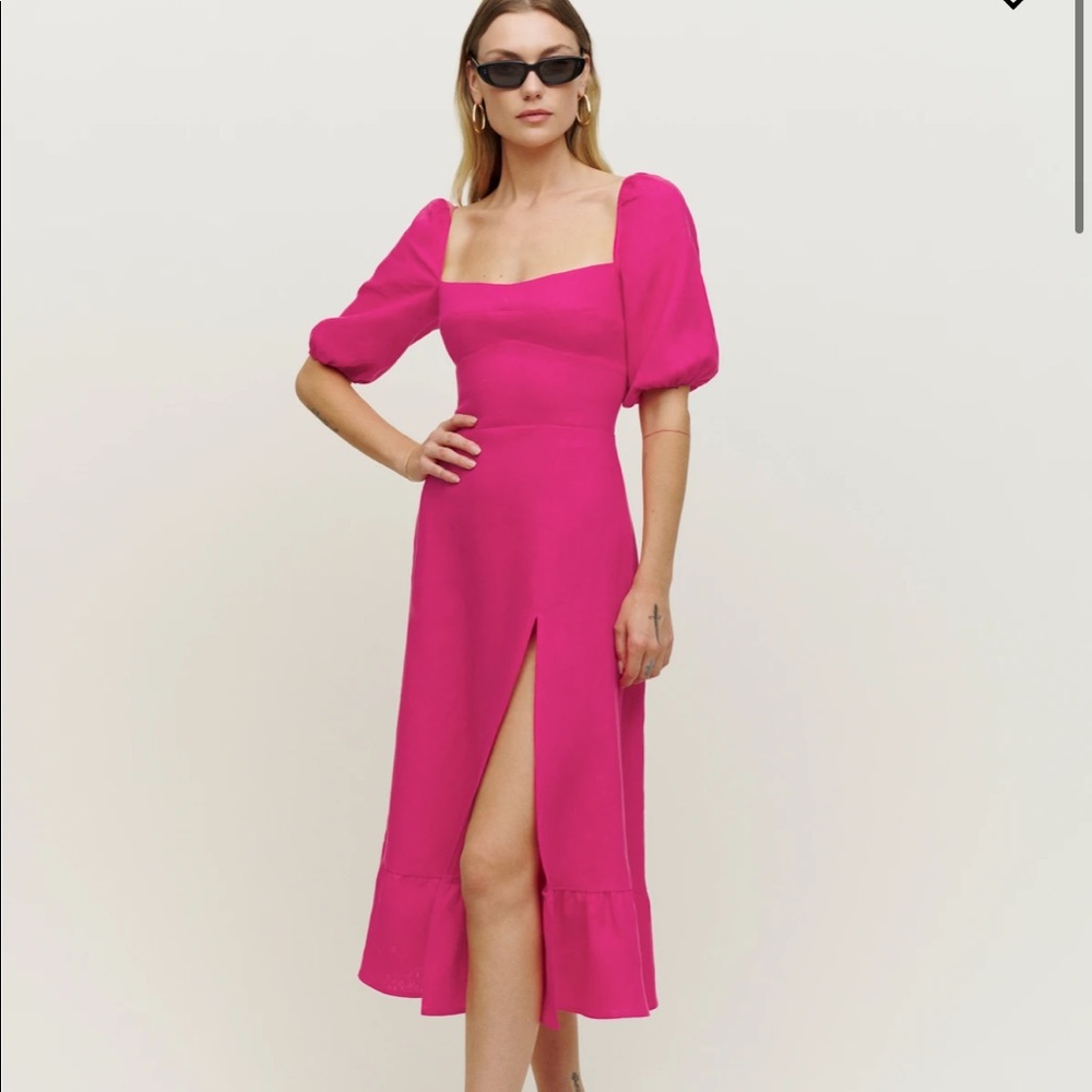 Reformation Belgium Linen Dress in Corvette Size 2